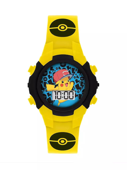 Disney Kinder-Digitaluhr Pokemon mit Kautschuk/Plastikarmband Gelb