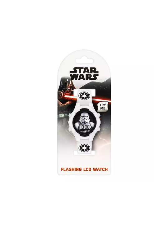 Disney Star Wars Kinder Digitaluhr mit Kautschuk/Plastik Armband Weiß