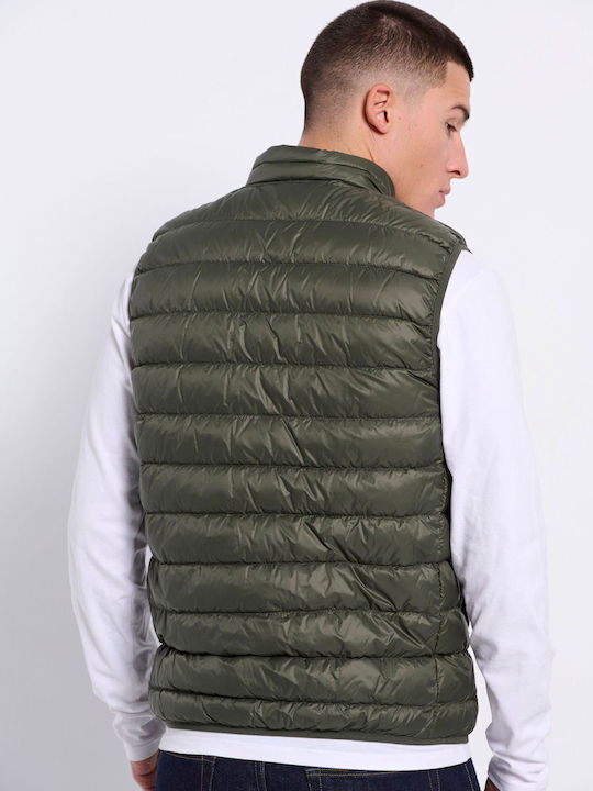Sleeveless Winter Jacket Puffer Khaki