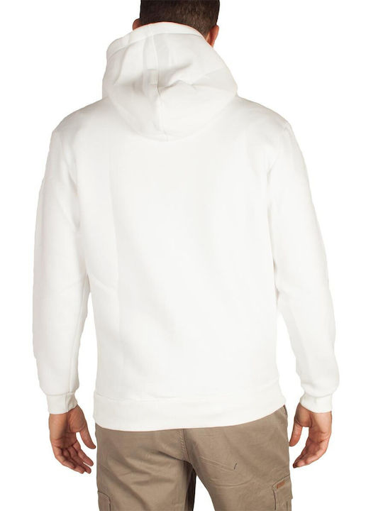 Bigbong Men's Sweatshirt with Hood and Pockets white