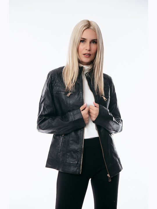 Γυναικείο Biker Jacket Μαύρο