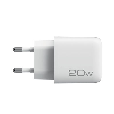 NOD Ladegerät ohne Kabel mit USB-A Anschluss und USB-C Anschluss 20W Schnellaufladung 3.0 Weißs (E-WALL AC30)