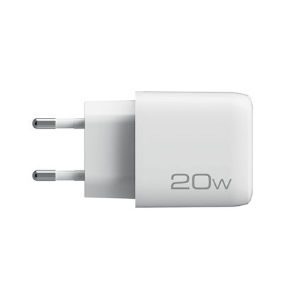 NOD Charger Without Cable with USB-A Port and USB-C Port 20W Quick Charge 3.0 Whites (E-WALL AC30)