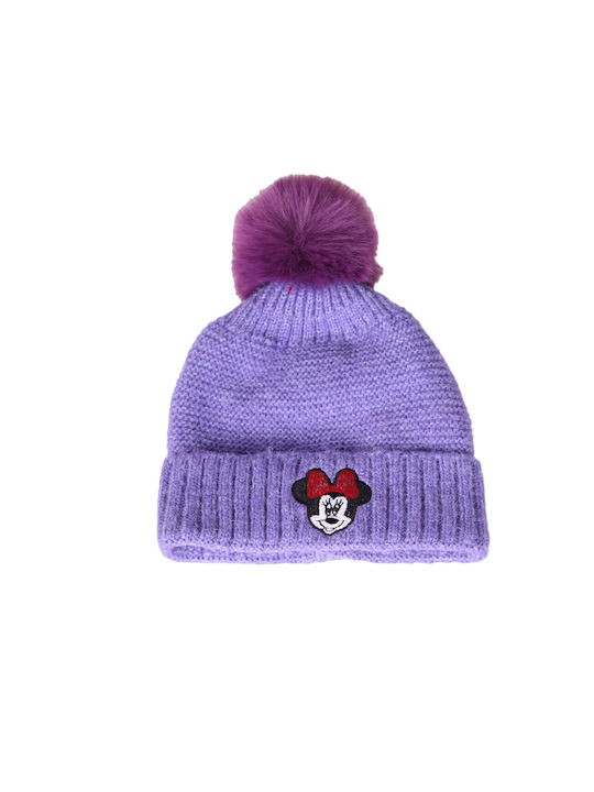 Kids Beanie Set with Scarf Knitted Purple