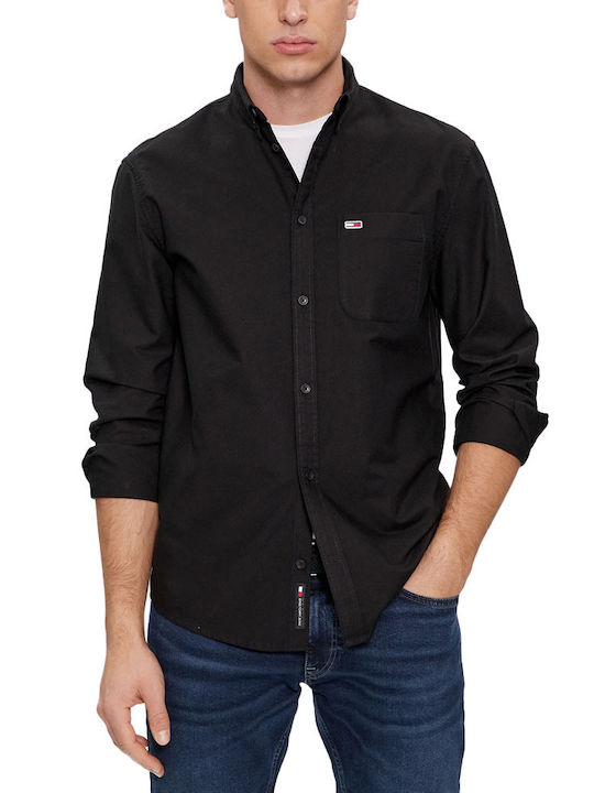 Tommy Hilfiger Men's Shirt Long Sleeve Denim Black