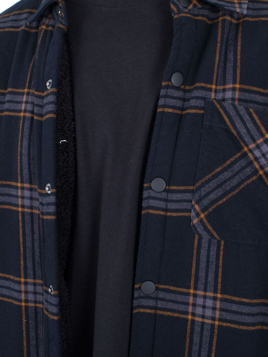 Long Sleeve Flannel Overshirt Black