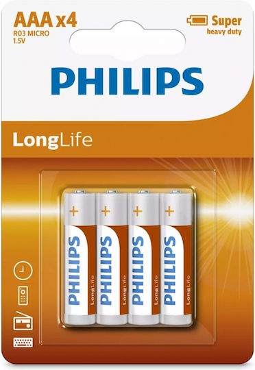 Philips LongLife Μπαταρίες Zinc AAA 1.5V 4τμχ
