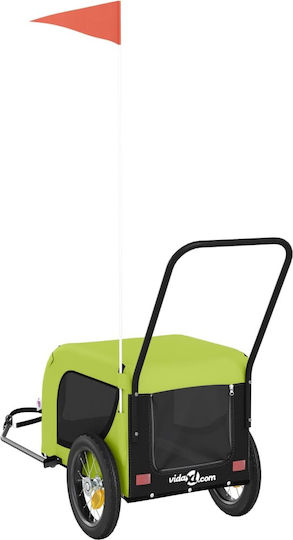 vidaXL Dog Carrying Green Bicycle Trailer for 30kg Pets L124xW53xH53cm