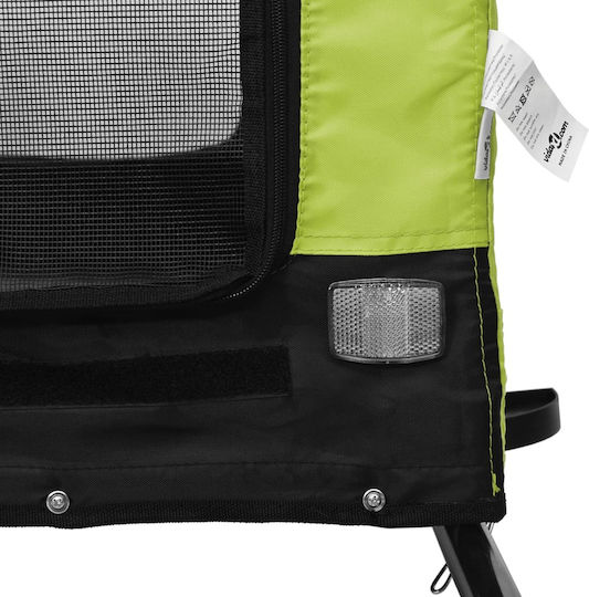 vidaXL Dog Carrying Green Bicycle Trailer for 30kg Pets L124xW53xH53cm