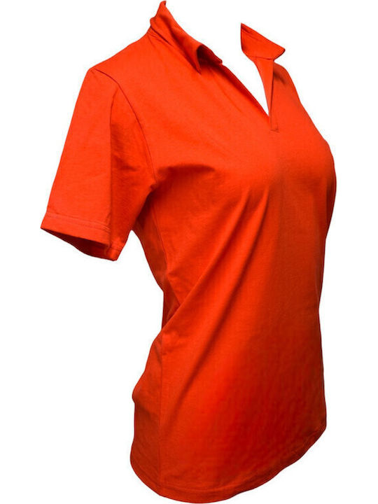 Women's Sports Polo Short Sleeve Red Top