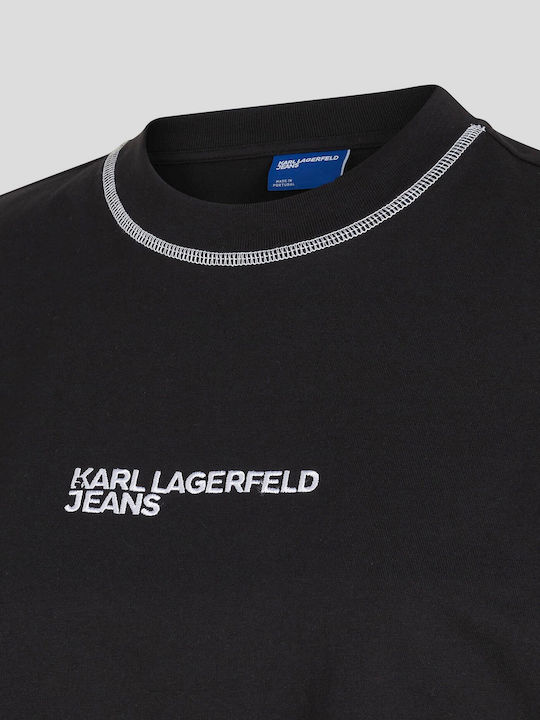 Karl Lagerfeld Damen Crop T-Shirt Schwarz