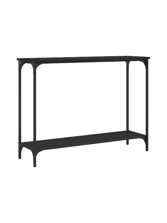 Metal Console Table Black Velvet-Black Metal L101xW30.5xH75cm