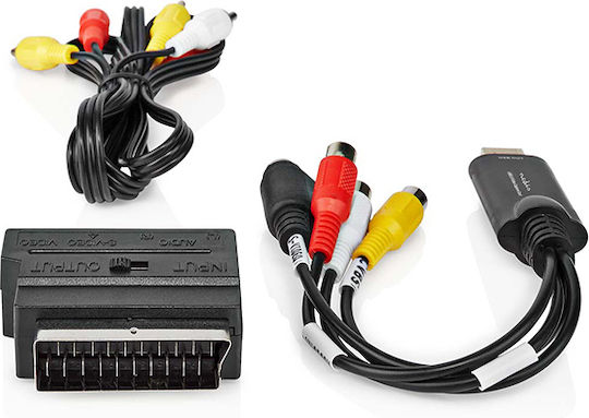Nedis Μετατροπέας RCA / S-Video female σε USB-B male 1τμχ VGRRU101BK