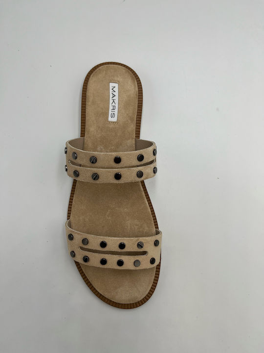 Din piele Sandale casual damă în Culoare Bej