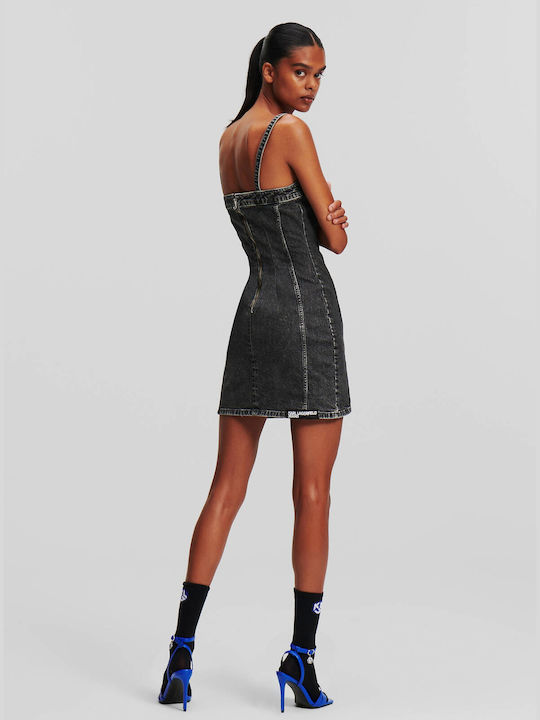 Karl Lagerfeld Mini Φόρεμα Τζιν Γκρι
