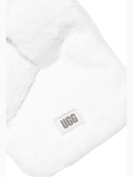 Women's Furry Scarf White
