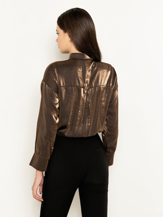 Women's Long Sleeve Shirt Brown