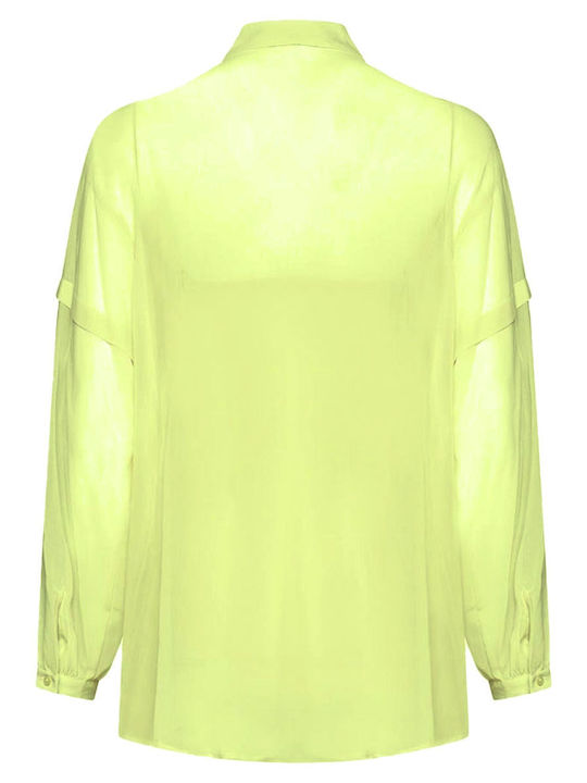 DKNY Women's Long Sleeve Shirt Yellow