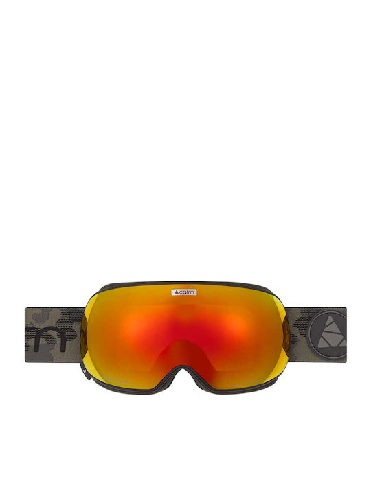 Cairn Gravity Spx3 Μάσκα Σκι & Snowboard Ενηλίκων Πράσινη με Φακό Καθρέπτη σε Πορτοκαλί Χρώμα