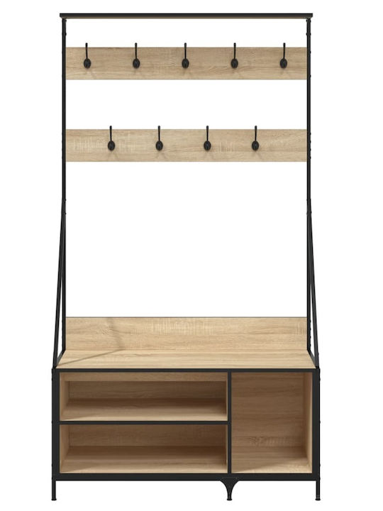vidaXL Гардеробна стойка Кафяв 100x41x184см