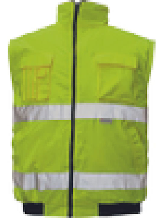 Cerva Clovelly Work Jacket Reflective Cold with Hood Yellow