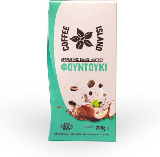 Coffee Island Καφές Φίλτρου Φίλτρου Αρωματικός Με Γεύση Φουντούκι Hazelnut Αλεσμένος 200gr