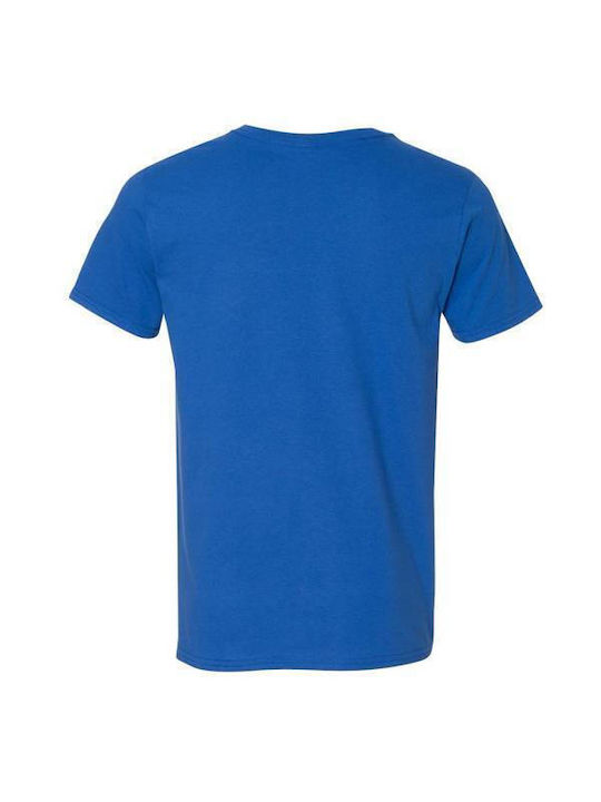 Takeposition Disturb Enough Men's Short Sleeve T-shirt with V-Neck Blue