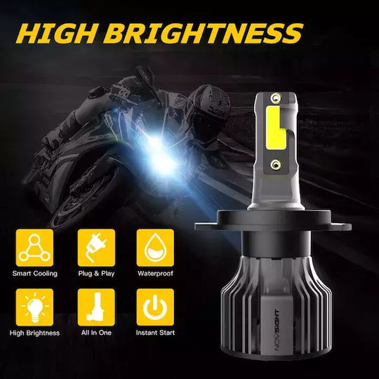 NovSight Lamps Car H4 LED 6500K Cold White 12-24V 36W 1pcs