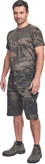 Cerva Mânecă scurtă Tricou Armatei 100% Bumbac în Kaki Culoare