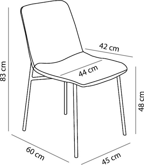 Brick Stühle Speisesaal Gray 4Stück 45x60x45cm
