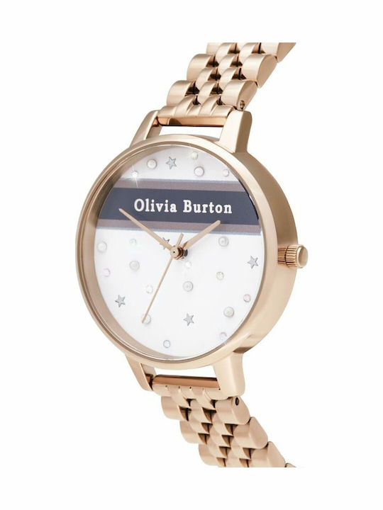 Olivia Burton Γυναικείο Ρολόι 34mm Μπαταρίας με Χρυσό Μεταλλικό Μπρασελέ