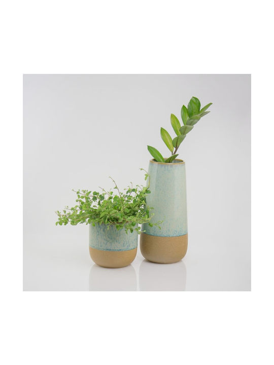 Polnix Decorative Vase Turquoise 13x13x27cm