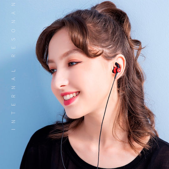 Koniycoi KJ907 In-ear Handsfree Headphones with Connector 3.5mm Red