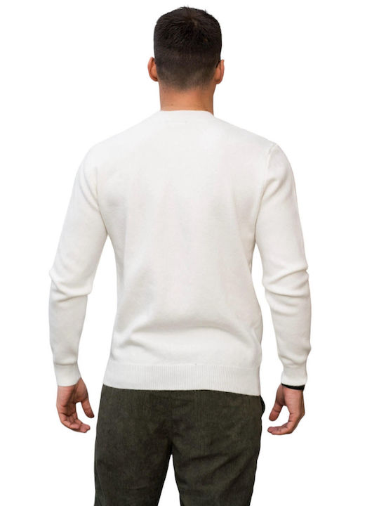 Bread and Buttons Men's Long Sleeve Sweater White