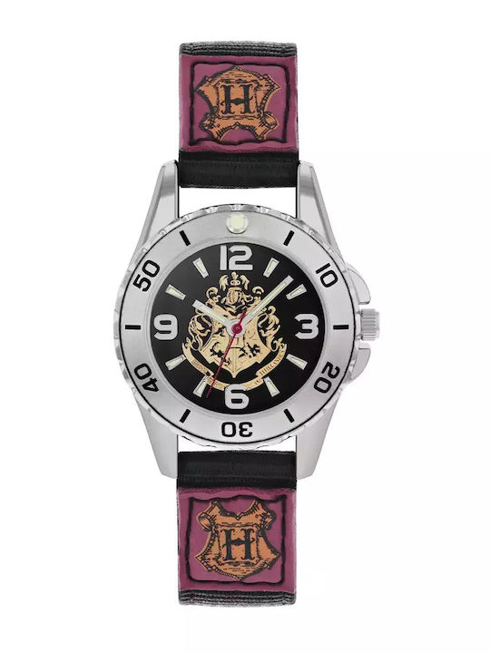 Disney Kids Analog Watch Harry Potter with Rubber/Plastic Strap Black