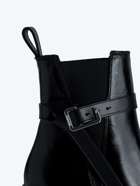 Zadig & Voltaire Piele Botine pentru femei cu toc mediu Negru