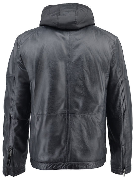 Δερμάτινα 100 Men's Winter Leather Jacket Black (BLACK).