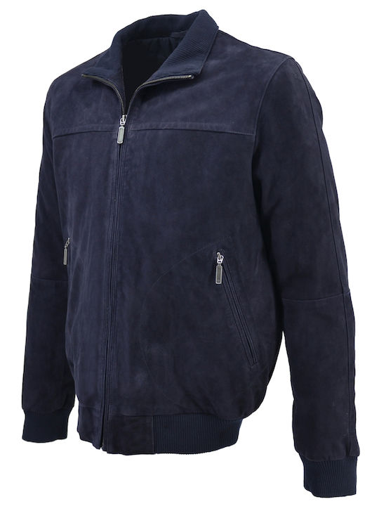 Leather Jacket Navy