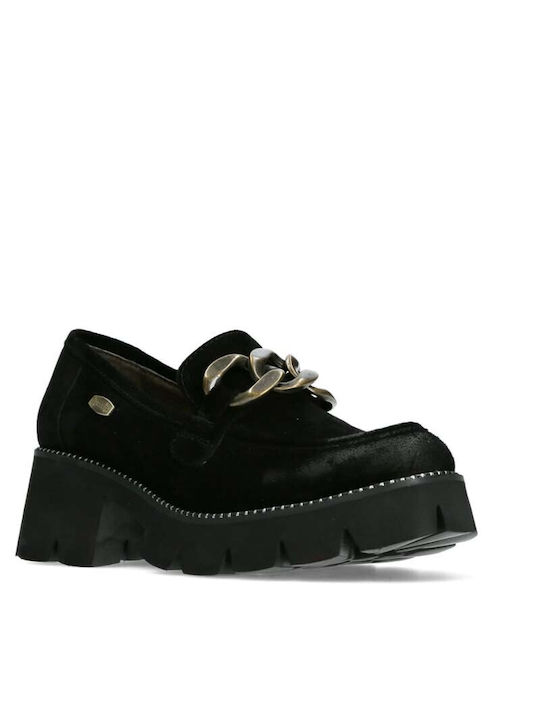 Laura Vita Leather Women's Moccasins in Black Color