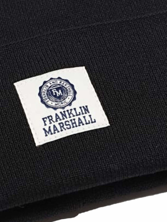 Franklin & Marshall Beanie Unisex Σκούφος Πλεκτός σε Μαύρο χρώμα