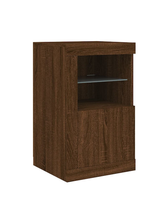 Rectangular Side Table Wooden Black Oak 41x37x67 cm