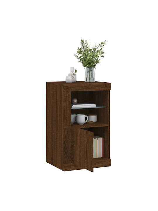 Rectangular Side Table Wooden Black Oak 41x37x67 cm