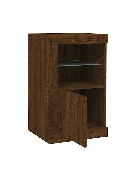 Rectangular Side Table Wooden Black Oak 41x37x67 cm
