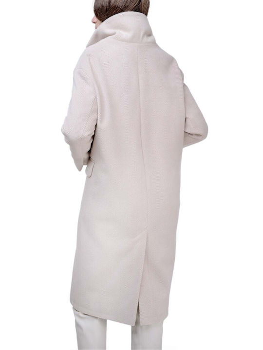 MY T Women's Midi Coat with Buttons vanilla