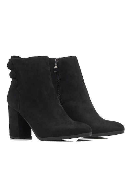 Seven Wildleder Damen Knöchelstiefel Schwarz