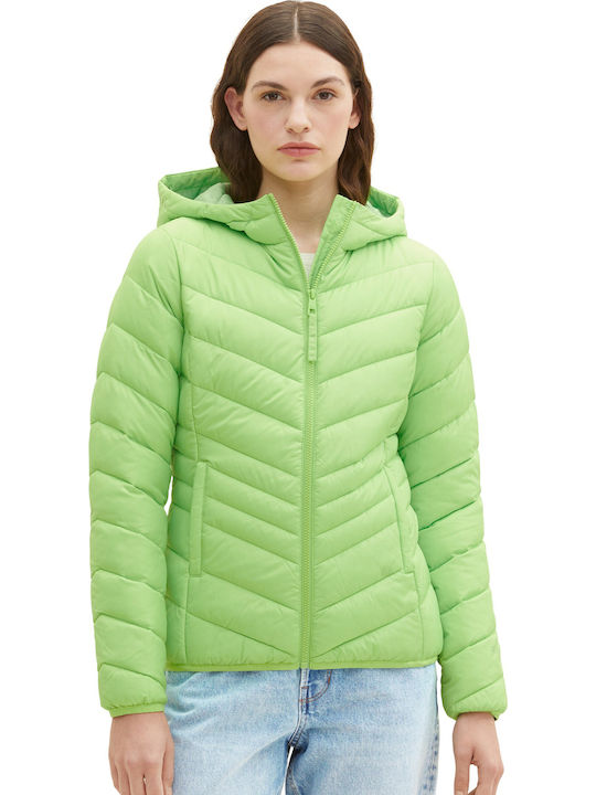 Women's Short Puffer Jacket for Winter Liquid Lime Green