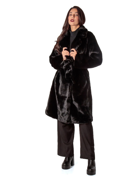 Silia D Women's Long Fur Black