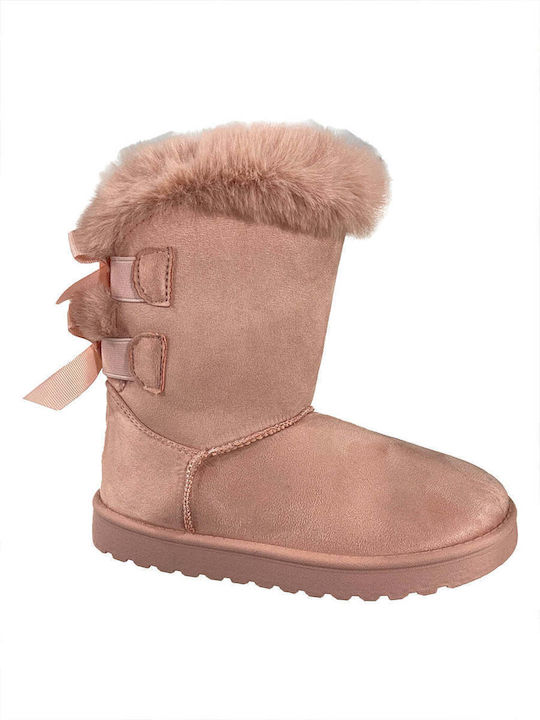 Ustyle Kids Suede Boots Pink