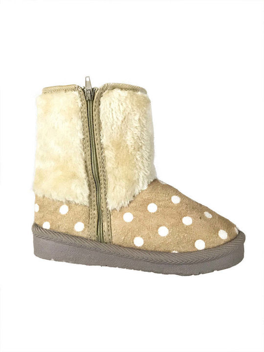 Ustyle Kids Boots with Zipper Beige