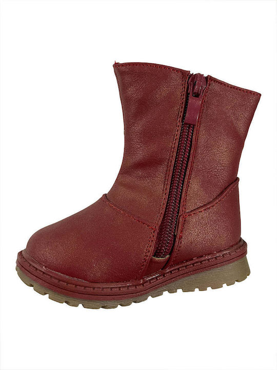 Ustyle Kids Boots with Zipper Red